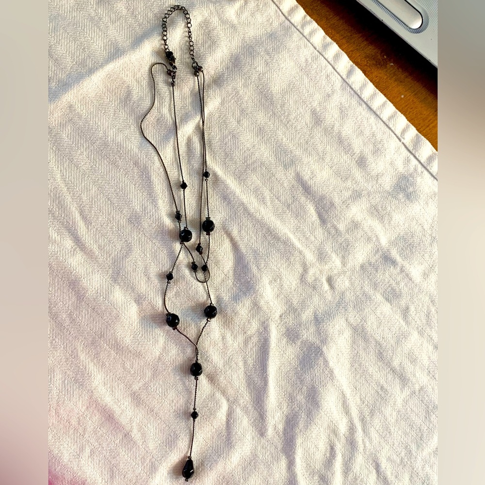 2 Strands of Black Beads Necklace
